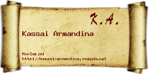 Kassai Armandina névjegykártya